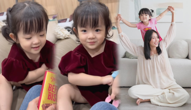 Con gái Trương Mỹ Nhân: Hơn 2 tuổi nói líu lo, ăn socola biết xin mẹ