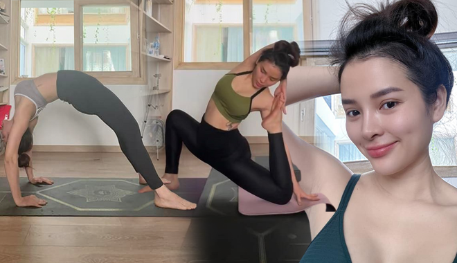 Mẹ bầu Phương Trinh Jolie tập yoga cũng xinh: "Cân" đẹp động tác khó