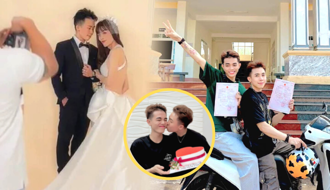 Tiktoker diện váy cưới bên bạn trai LGBT, có cả giấy kết hôn hợp pháp