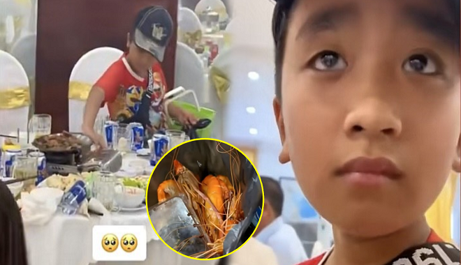 Xót xa cậu bé bán vé số nhặt thức ăn thừa mang về cho người thân