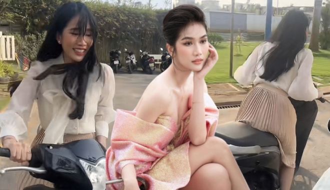 Á hậu Phương Anh thoát kén hoá “báo thủ”: Đi xe máy sơ hở là "bốc đầu"