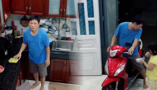 Chồng nhà người ta, "cân" tất từ nấu ăn đến chăm con để vợ đi làm đẹp