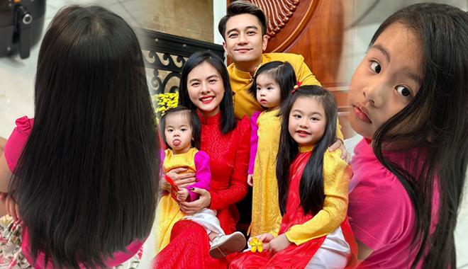 3 con gái Vân Trang thừa hưởng gen trội của mẹ: Tóc bé nào cũng đẹp