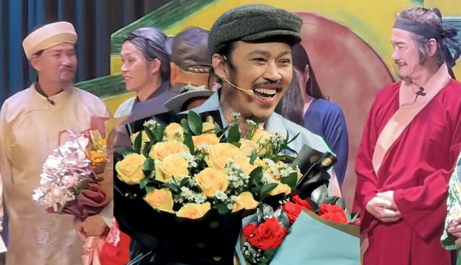 Hoài Linh nhận hoa mỏi tay, 2 nghệ sĩ gạo cội đứng cạnh bị "bơ đẹp" 