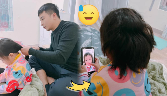 Học cắt tóc trên mạng, bố trổ tài ngay cho con gái: Thành quả bật ngửa