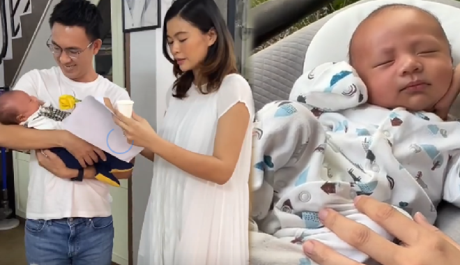 Đầy tháng "Mâu con", Mâu Thủy hết thèm che mặt hôn phu