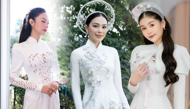 Những cô dâu Vbiz diện áo dài trắng: Linh Rin quá khí chất