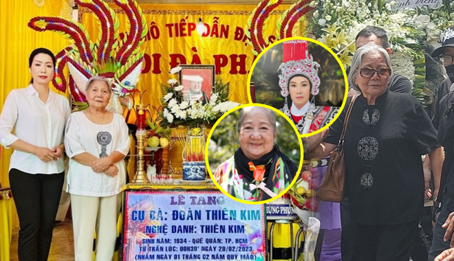 NSƯT Lê Thiện khóc nấc trước linh cữu NSƯT Vũ Linh