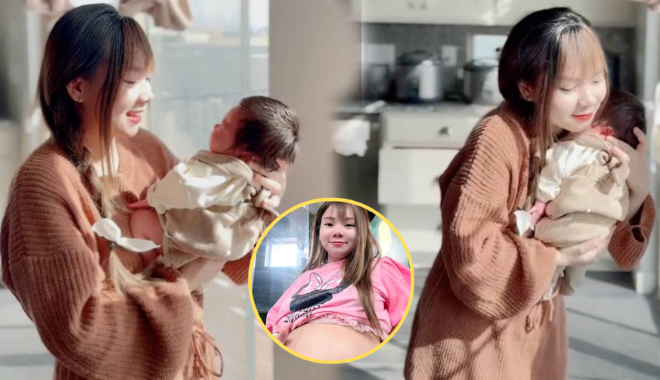 Từng tăng đến 30kg, Múi Xù về dáng nhanh chóng dù con chưa tròn tháng