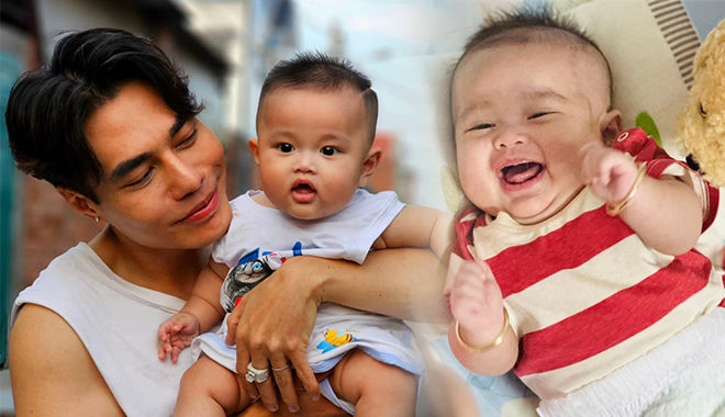 Con trai Dương Lâm 7 tháng tuổi được ba tìm vợ, vàng đeo đỏ tay