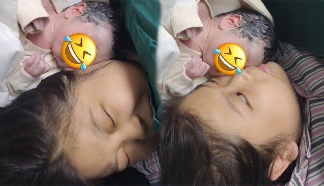 Cô gái bỡ ngỡ, ái ngại khi được kêu hôn con của mình sau khi sinh
