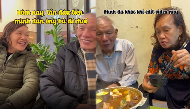 Xúc động cháu gái lần đầu dẫn ông bà đi chơi, cái gì cũng thấy mới mẻ